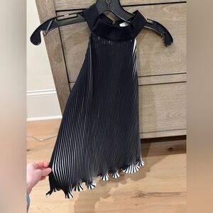 Black and White Pleated Top